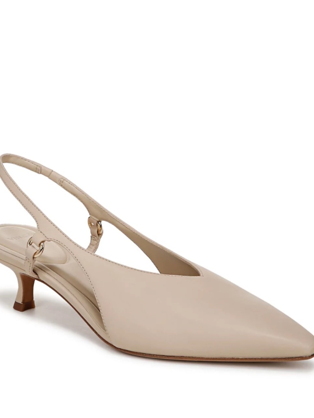 Vince Sabrina Leather Slingback Pumps Cream Pointed Toe Heel Size 7